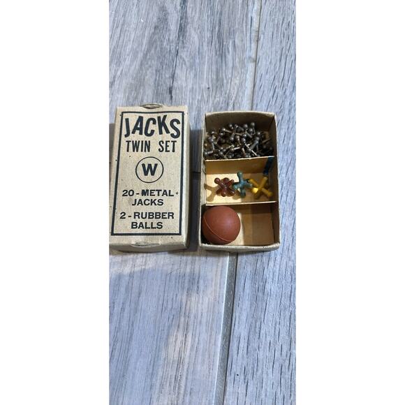 Vintage Metal Jacks in a Box - Picture 1 of 4